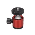 Mini testa a sfera panoramica in metallo con rotazione di 360 gradi per DSLR e fotocamere digitali, Black, Blue, Red
