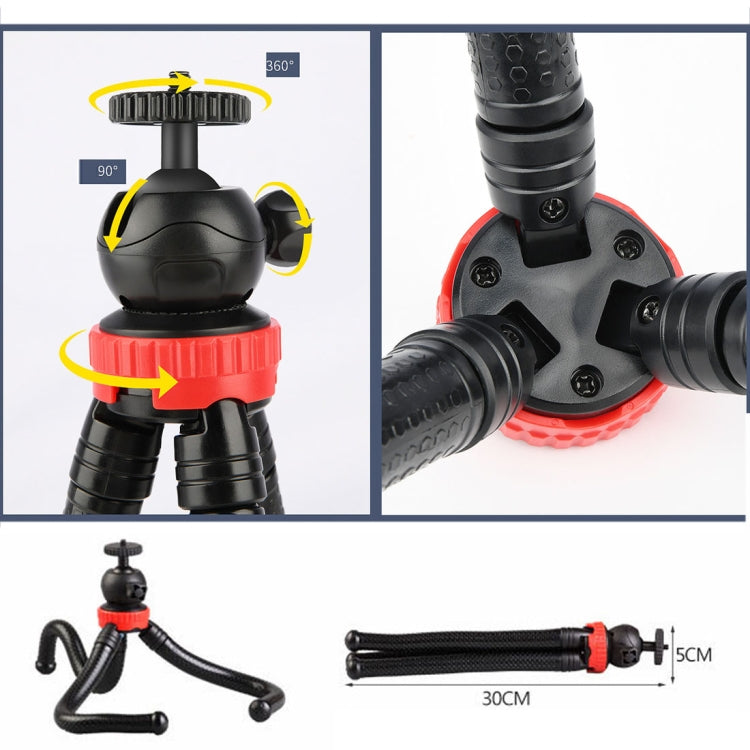 Supporto treppiede flessibile Mini Octopus MZ305 con testa a sfera per fotocamere reflex, GoPro HERO10 Black / HERO9 Black / HERO8 Black /7 /6 /5 /5 Session /4 Session /4 /3+ /3 /2 /1, DJI Osmo Action,Xiaoyi e altre action cam, cellulare, dimensioni: 3...