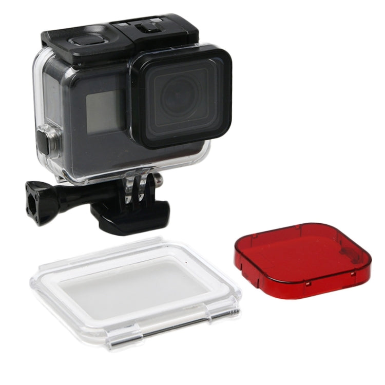 Per GoPro HERO6 /5 Nero Custodia subacquea impermeabile da 60 m Custodia subacquea con touch screen Sportello posteriore e filtro / Fibbia Supporto di base e vite, non è necessario smontare l'obiettivo, 60m Waterproof