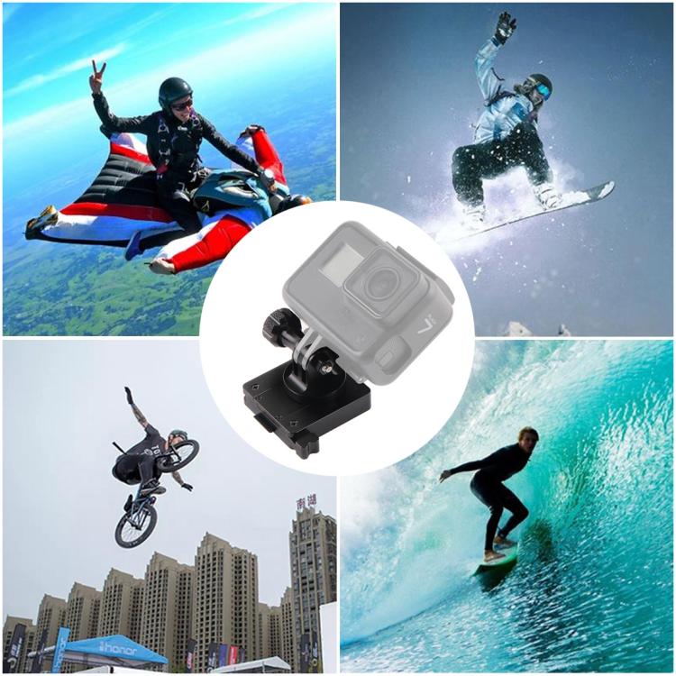 Supporto in alluminio GP244-B per GoPro Hero11 Black / HERO10 Black /9 Black /8 Black /7 /6 /5 /5 Session /4 Session /4 /3+ /3 /2 /1, DJI Osmo Action e altre action camera eBase di montaggio NVG, GP244-B