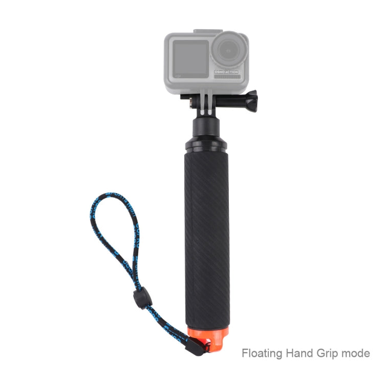Grilletto dell'otturatore + Stick di galleggiamento per immersione con impugnatura galleggiante con cinturino regolabile anti-smarrimento, vite e chiave per DJI Osmo Action, Shutter Trigger+Hand Grip