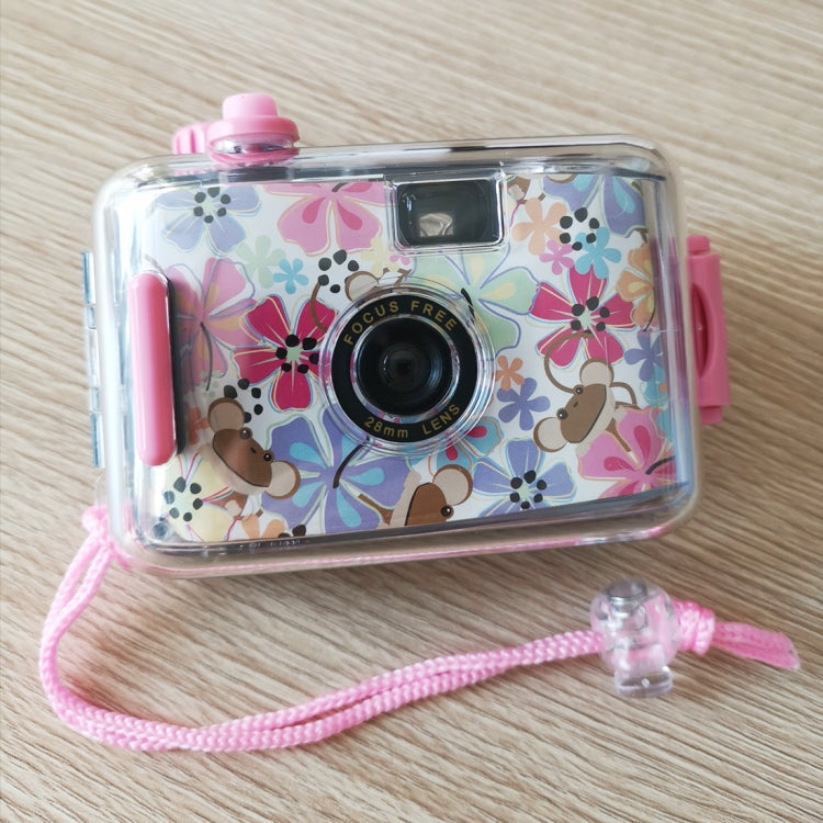 SUC4 Retro Film Camera with Floral Pattern Mini Point and Shoot Camera for Kids Waterproof 5m, Flowers Pattern