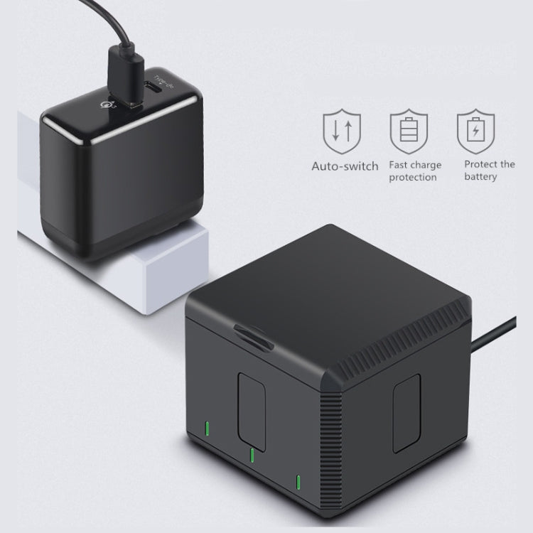 RUIGPRO Scatola caricabatteria tripla per alloggiamento batterie USB con indicatore LED per DJI OSMO Action 1, Charger Box