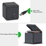 RUIGPRO Scatola caricabatteria tripla per alloggiamento batterie USB con indicatore LED per DJI OSMO Action 1, Charger Box