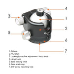 FITTEST X4 Testa a sfera panoramica con baricentro basso e forza di bloccaggio elevata con piastra a sgancio rapido per DSLR e fotocamere digitali, carico massimo 10 kg, YT040 X4