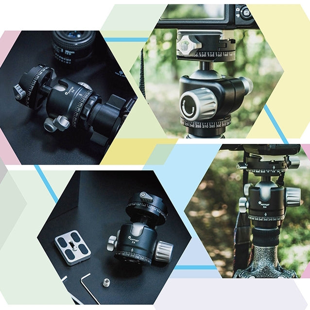 FITTEST X4 Testa a sfera panoramica con baricentro basso e forza di bloccaggio elevata con piastra a sgancio rapido per DSLR e fotocamere digitali, carico massimo 10 kg, YT040 X4