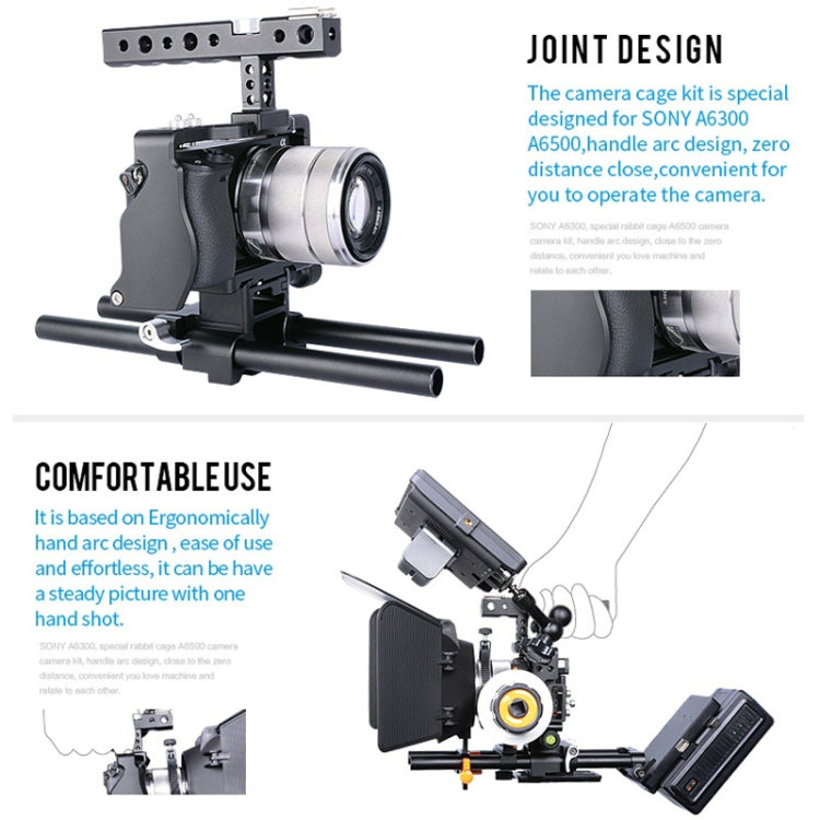 Stabilizzatore gabbia video per fotocamera YELANGU C6 per Sony A6000 / A6300 / A6500 / A6400, Stabilizer