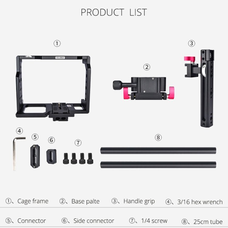 YELANGU C8 YLG0910 Maniglia stabilizzatore per gabbia per videocamera, YLG0910