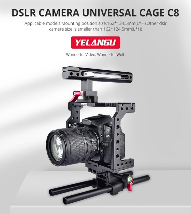 YELANGU C8 YLG0910 Maniglia stabilizzatore per gabbia per videocamera, YLG0910