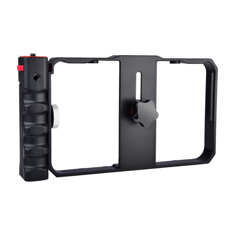 YELANGU YLG0901B Vlogging Trasmissione in diretta Smartphone Gabbia in plastica Video Rig Produzione cinematografica Maniglia stabilizzatrice Staffa per iPhone, Galaxy, Huawei, Xiaomi, HTC, LG, Google e altri smartphone, YLG0901B