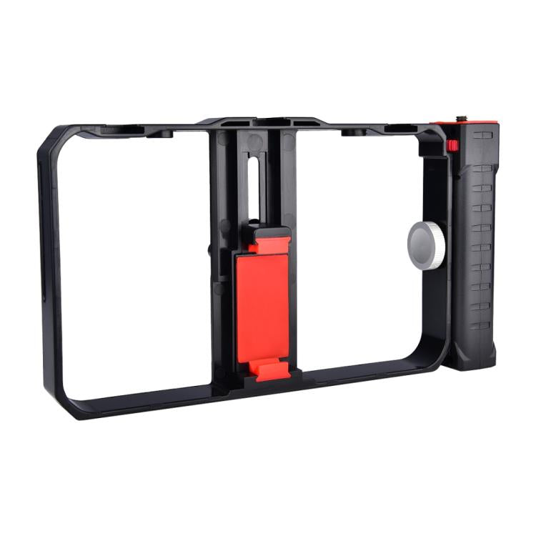 YELANGU YLG0901B Vlogging Trasmissione in diretta Smartphone Gabbia in plastica Video Rig Produzione cinematografica Maniglia stabilizzatrice Staffa per iPhone, Galaxy, Huawei, Xiaomi, HTC, LG, Google e altri smartphone, YLG0901B