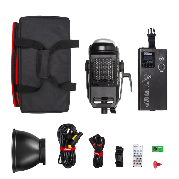 Aputure LS C120D II Ripristino colore elevato CRI 96 Tempesta di luce Luce bianca naturale 5500K COB LED Luce video da studio con telecomando wireless da 2,4 GHz e scatola di controllo