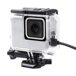Per GoPro HERO7 Custodia protettiva cava laterale bianca/argento scheletrata con fibbia di montaggio di base e vite, Side Hollow