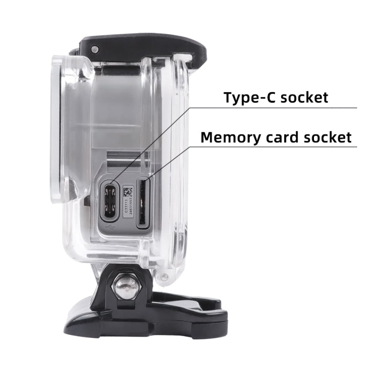 Per GoPro HERO7 Custodia protettiva cava laterale bianca/argento scheletrata con fibbia di montaggio di base e vite, Side Hollow