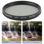 RUIGPRO per GoPro HERO 7/6/5 Filtro obiettivo CPL professionale da 52 mm con anello adattatore filtro e copriobiettivo, CPL Lens