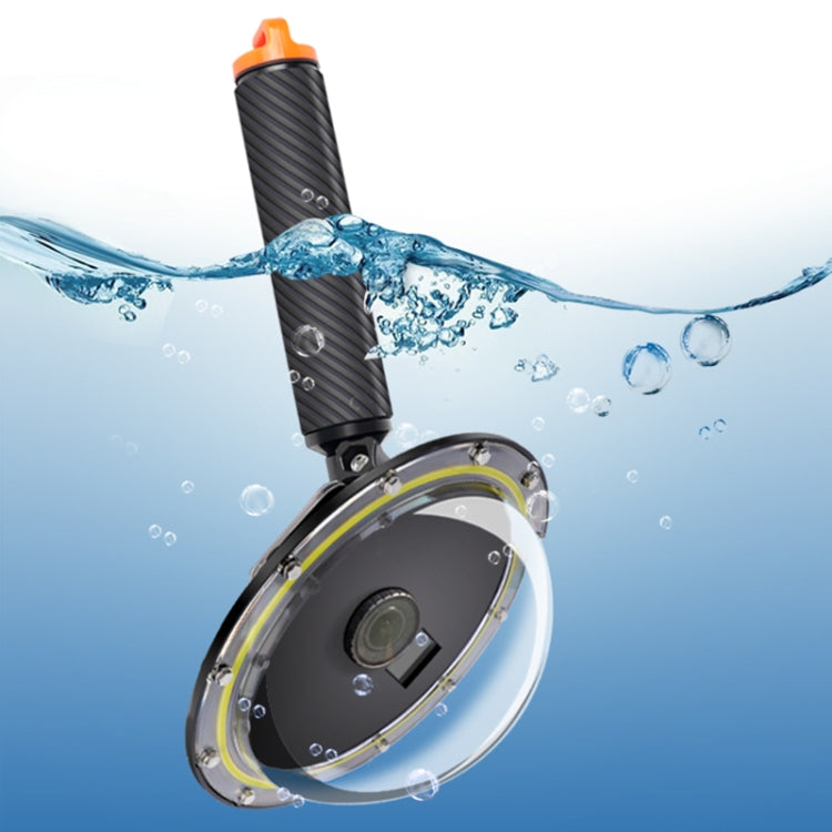 RUIGPRO Maniglia galleggiante con impugnatura a cupola Porta subacquea Obiettivo per fotocamera subacquea Copertura trasparente per DJI Osmo Action, Osmo Action
