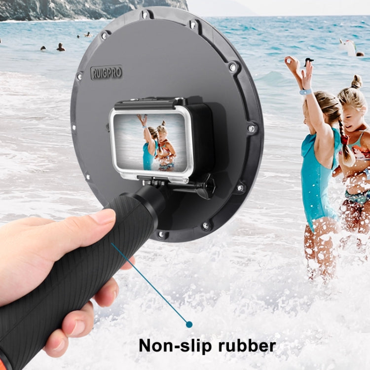 RUIGPRO Maniglia galleggiante con impugnatura a cupola Porta subacquea Obiettivo per fotocamera subacquea Copertura trasparente per DJI Osmo Action, Osmo Action