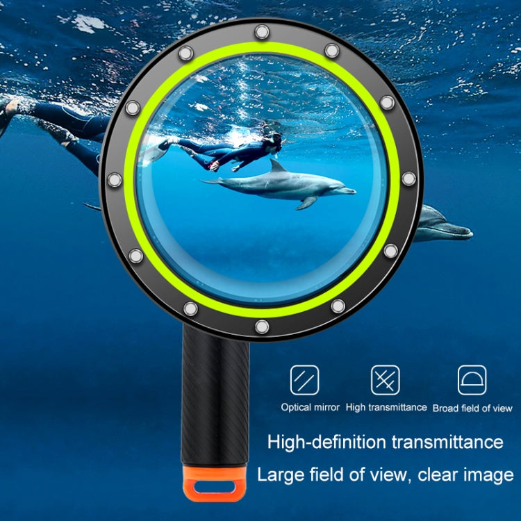 RUIGPRO Maniglia galleggiante con impugnatura a cupola Porta subacquea Obiettivo per fotocamera subacquea Copertura trasparente per DJI Osmo Action, Osmo Action
