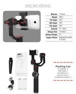 Stabilizzatore cardanico palmare 3 assi per smartphone 6"