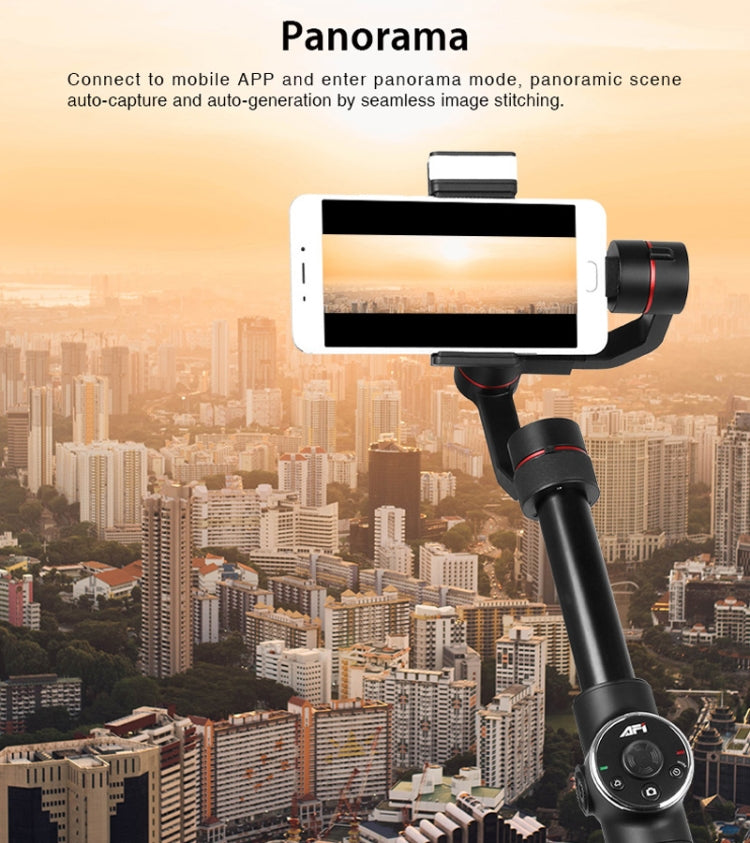 AFI V5 3-Axis Handheld Aluminum Brushless Gimbal Stabilizer with Tripod Mount and Fill Light for Smartphones within 6 Inches, Support Face Detection