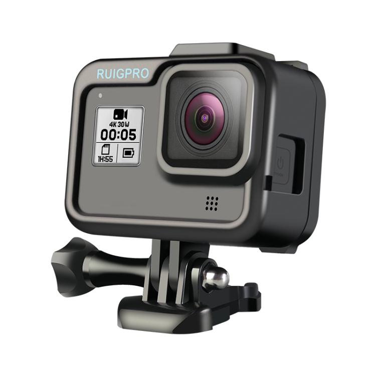 RUIGPRO per GoPro HERO8 Custodia protettiva per montaggio su telaio in ABS per PC con bordo standard nero
