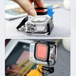 Filtro per lenti colorate per immersione con alloggiamento quadrato per GoPro HERO8 Nero