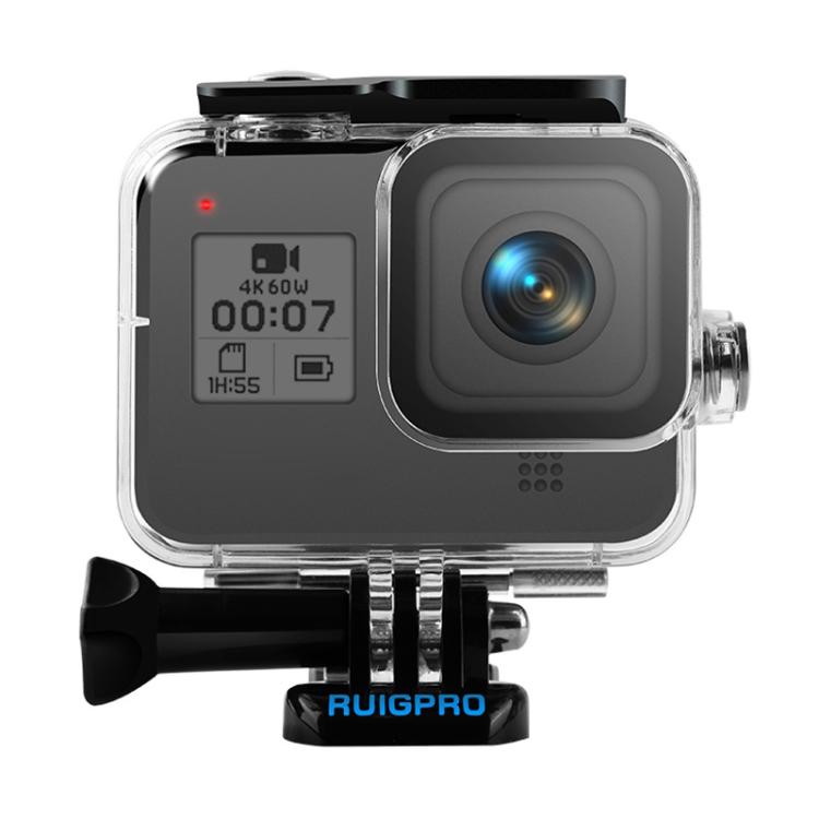 RUIGPRO per GoPro HERO8 Black Custodia protettiva impermeabile da 45 m con fibbia di montaggio di base e vite, RUIGPRO For GoPro HERO8 Black