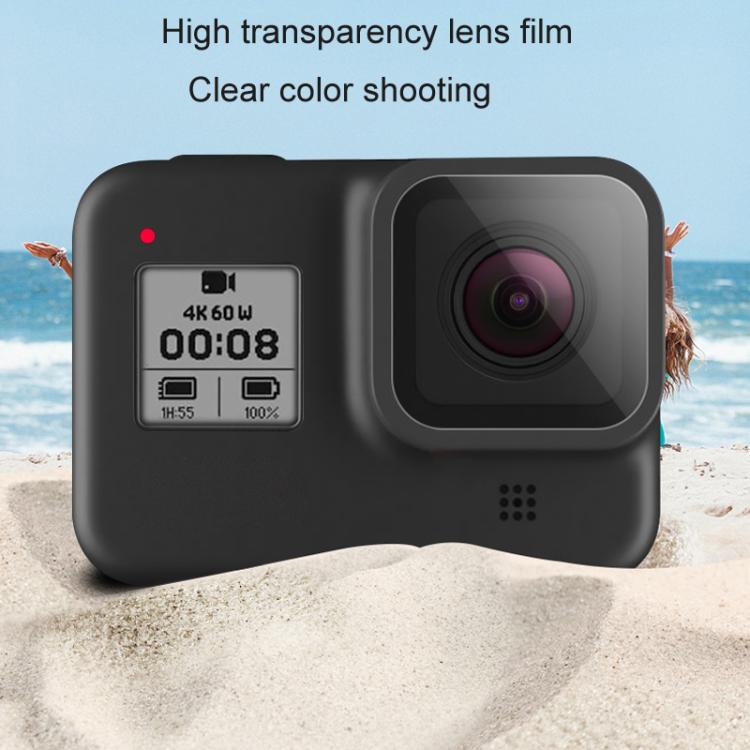 Per GoPro HERO8 Obiettivo nero + Pellicola in vetro temperato con display LCD, For GoPro HERO8 Black