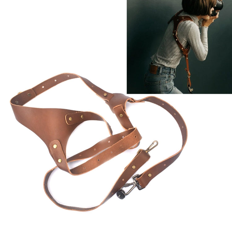 Tracolla per fotocamera in pelle antiscivolo a sgancio rapido con gancio in metallo per fotocamere SLR / DSLR (spalla sinistra), Left Shoulder, Right Shoulder