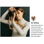 Tracolla per fotocamera in pelle antiscivolo a sgancio rapido con gancio in metallo per fotocamere SLR / DSLR (spalla sinistra), Left Shoulder, Right Shoulder