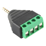 Connettore audio stereo con morsettiera a 4 pin a 4 poli con spina maschio da 2,5 mm, 2.5mm Male (4 Pin)
