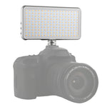 LED011S Luce tascabile da 180 LED per vlogging professionale, fotografia, video e studio fotografico con display OLED e supporto adattatore per slitta fredda per fotocamere DSLR Canon/Nikon, 180 LED