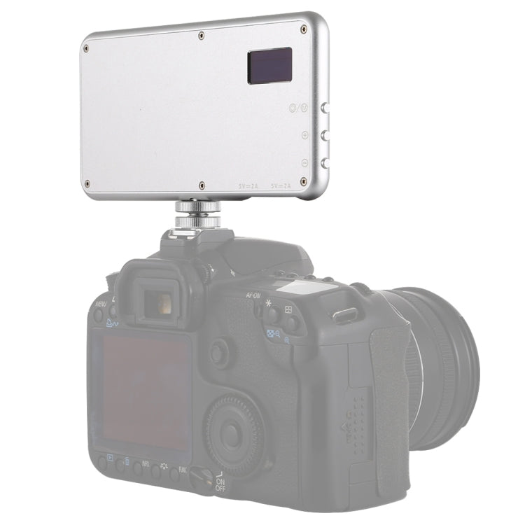 LED011S Luce tascabile da 180 LED per vlogging professionale, fotografia, video e studio fotografico con display OLED e supporto adattatore per slitta fredda per fotocamere DSLR Canon/Nikon, 180 LED