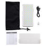 LED011S Luce tascabile da 180 LED per vlogging professionale, fotografia, video e studio fotografico con display OLED e supporto adattatore per slitta fredda per fotocamere DSLR Canon/Nikon, 180 LED