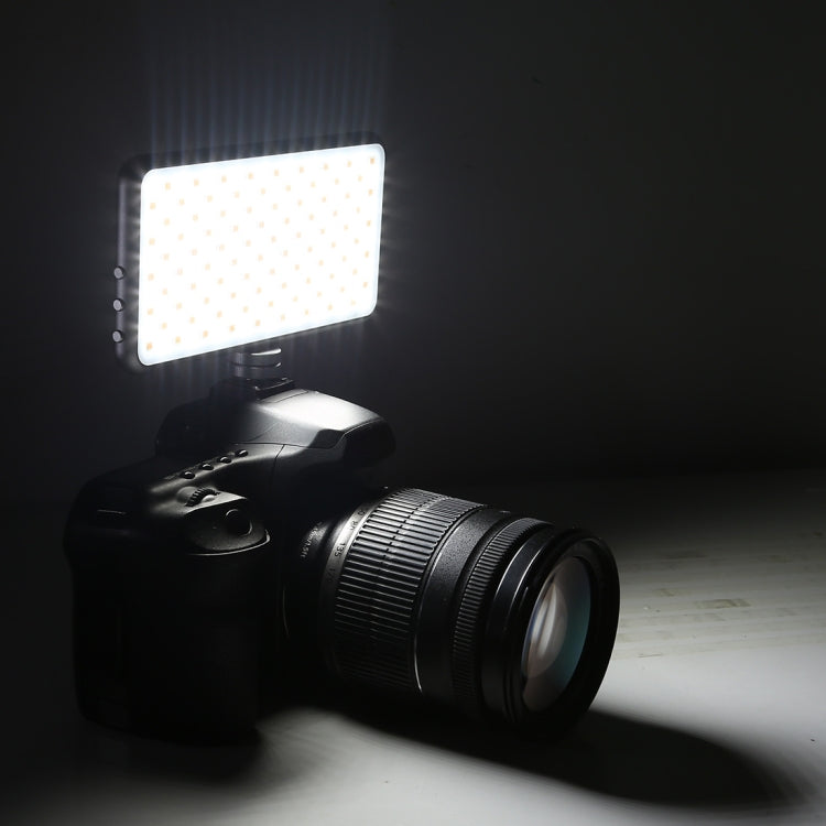 LED011S Luce tascabile da 180 LED per vlogging professionale, fotografia, video e studio fotografico con display OLED e supporto adattatore per slitta fredda per fotocamere DSLR Canon/Nikon, 180 LED