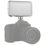 LED-013 Luce tascabile da 112 LED professionale per vlogging, fotografia, video e studio fotografico con display OLED e supporto adattatore per slitta fredda per fotocamere DSLR Canon/Nikon, 112 LED