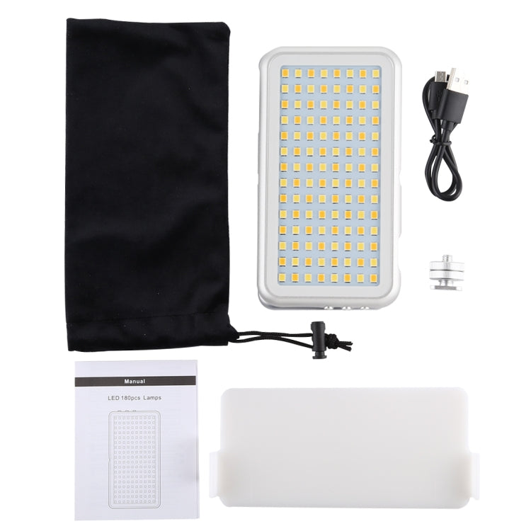 LED-013 Luce tascabile da 112 LED professionale per vlogging, fotografia, video e studio fotografico con display OLED e supporto adattatore per slitta fredda per fotocamere DSLR Canon/Nikon, 112 LED