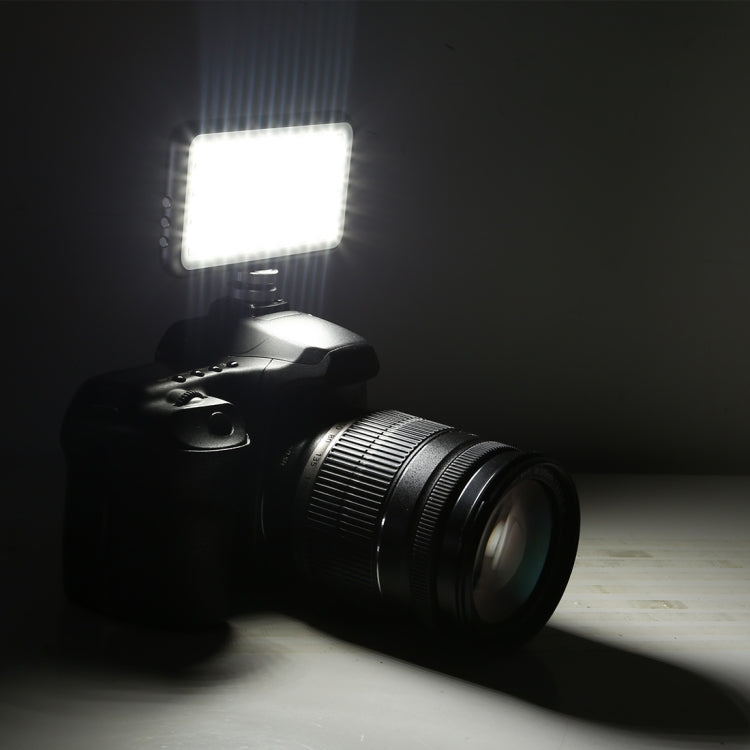 LED-013 Luce tascabile da 112 LED professionale per vlogging, fotografia, video e studio fotografico con display OLED e supporto adattatore per slitta fredda per fotocamere DSLR Canon/Nikon, 112 LED