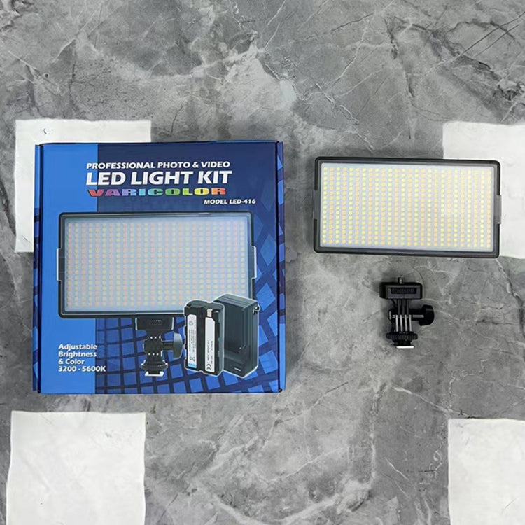 LED01 416 LED 3600LM Luce professionale per vlogging, fotografia, video e studio fotografico per fotocamere DSLR Canon/Nikon, 416 LED