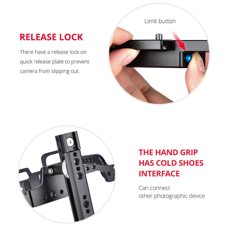 YELANGU C9-A YLG0911A Maniglia stabilizzatore per gabbia per videocamera per DJI BMPCC 4K, C9-A