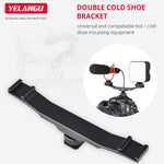 YELANGU YLG0702A Staffa di estensione in lega di alluminio con doppio adattatore per montaggio su slitta calda fredda, Dual Cold Hot Bracket
