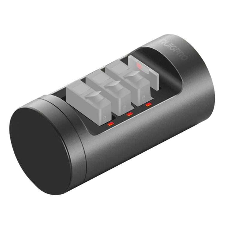 RUIGPRO per GoPro HERO8 Black /7/6/5 Caricabatteria a 3 canali Caricabatterie wireless Custodia per batteria con indicatore luminoso a LED