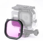 Filtro per lenti colorate per immersione con alloggiamento quadrato per GoPro HERO8 Custodia impermeabile originale nera, Pink, Purple, Red