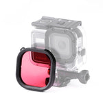 Filtro per lenti colorate per immersione con alloggiamento quadrato per GoPro HERO8 Custodia impermeabile originale nera, Pink, Purple, Red
