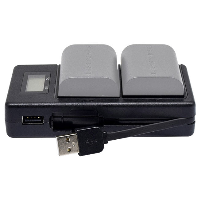 Caricatore LCD digitale per batteria per fotocamera reflex LP-E6 per serie Canon, LP-E6