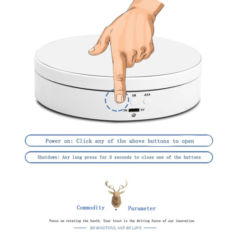 Giradischi girevole a 360 gradi con ricarica USB intelligente da 13,8 cm, supporto per riprese video, giradischi per fotografia, carico 3 kg