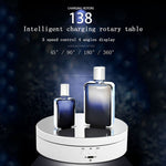 Specchio da 13,8 cm stile USB ricarica intelligente giradischi girevole a 360 gradi espositore puntelli per riprese video giradischi per fotografia, carico 3 kg, 13.8cm Mirror/Powered by USB(W)