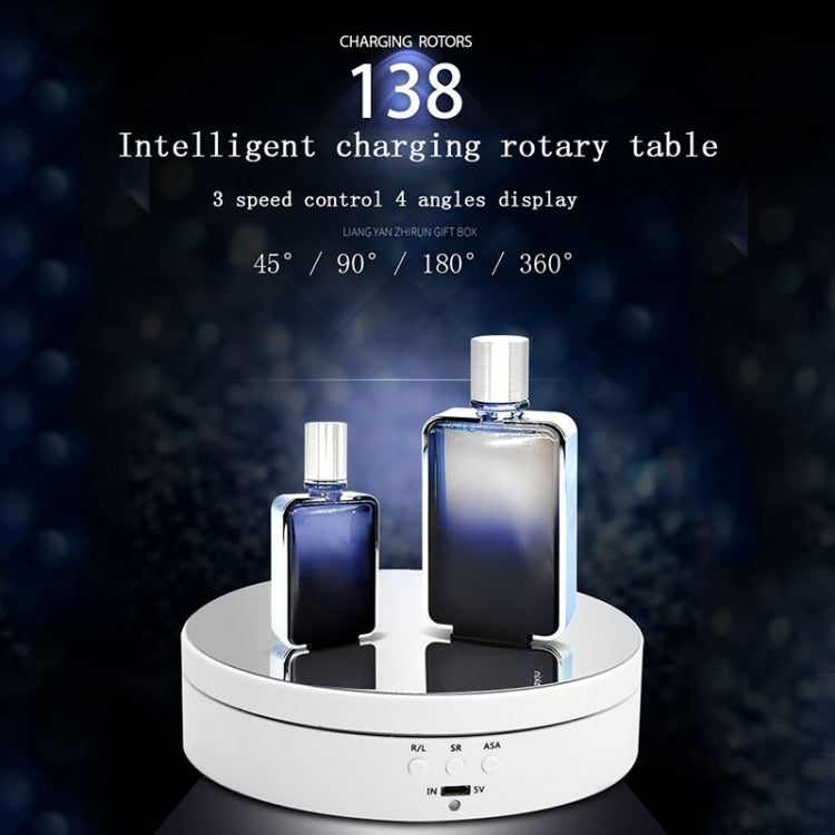 Specchio da 13,8 cm stile USB ricarica intelligente giradischi girevole a 360 gradi espositore puntelli per riprese video giradischi per fotografia, carico 3 kg, 13.8cm Mirror/Powered by USB(W)