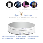 Specchio da 13,8 cm stile USB ricarica intelligente giradischi girevole a 360 gradi espositore puntelli per riprese video giradischi per fotografia, carico 3 kg, 13.8cm Mirror/Powered by USB(W)