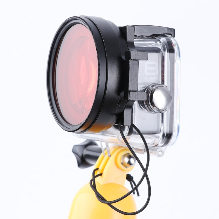 RUIGPRO per GoPro HERO8 Professional 58mm Colore Custodia per immersione Filtro per obiettivo + Custodia per immersione Custodia impermeabile con Anello adattatore per filtro e Copriobiettivo